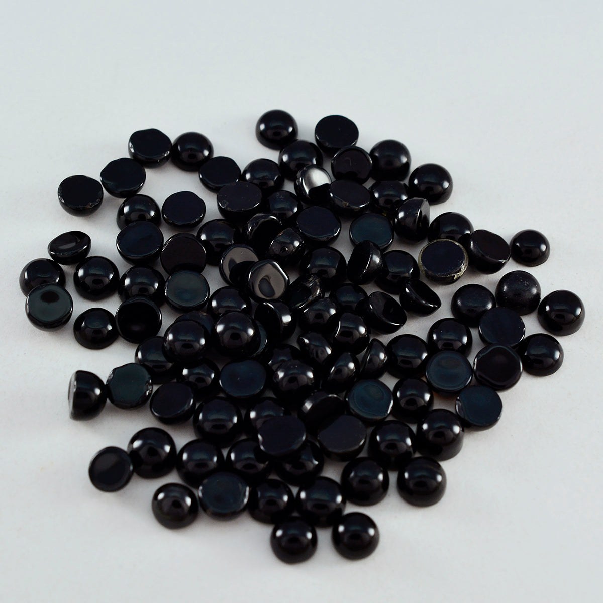Black Onyx 10PC Tiny 3x3 MM Round Cabochon Black High Quality semi Precious Precious Gemstone Huvudsaklig produktbild