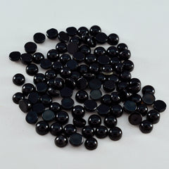 Black Onyx 10PC Tiny 4x4 MM Round Cabochon Black Natural semi Precious Gems