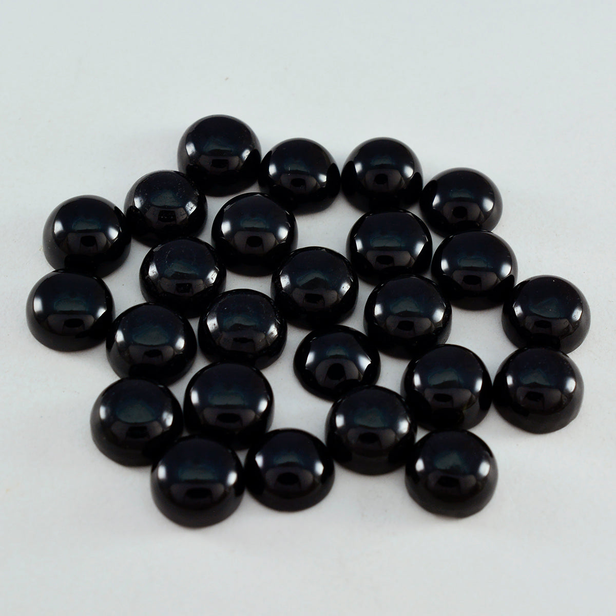 Schwarzer Onyx, 10 Stück, winziger 5 x 5 mm runder Cabochon, schwarze echte Halbedelsteine, lose Edelsteine Hauptbild