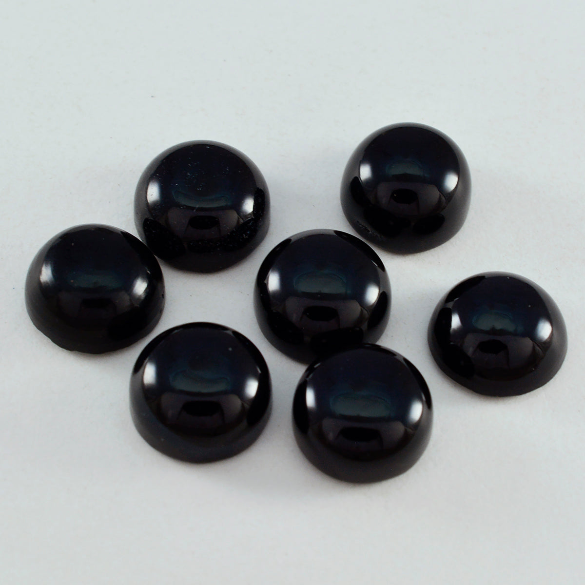 Black Onyx 1PC Small 7x7 MM Round Cabochon Black Pure semi Precious Loose Gemstones Huvudsaklig produktbild
