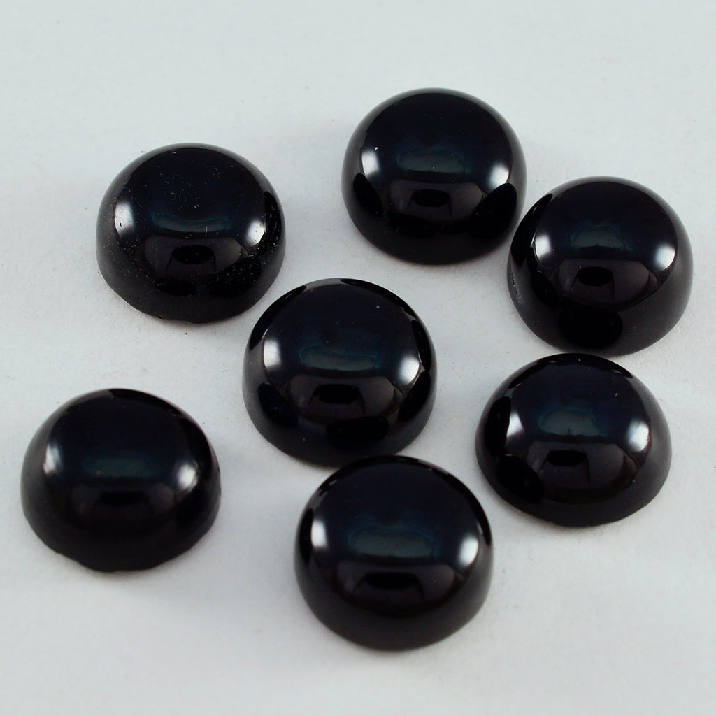 Black Onyx 1PC Small 8x8 MM Round Cabochon Black Fiery semi Precious Semi Precious Gemstone