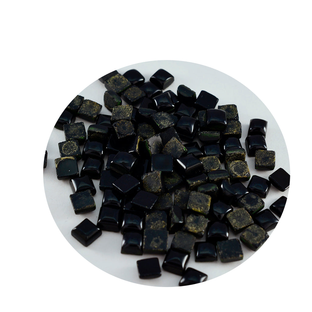 Black Onyx 10PC Tiny 4x4 MM Square Cabochon Black Luster semi Precious Precious Gemstone