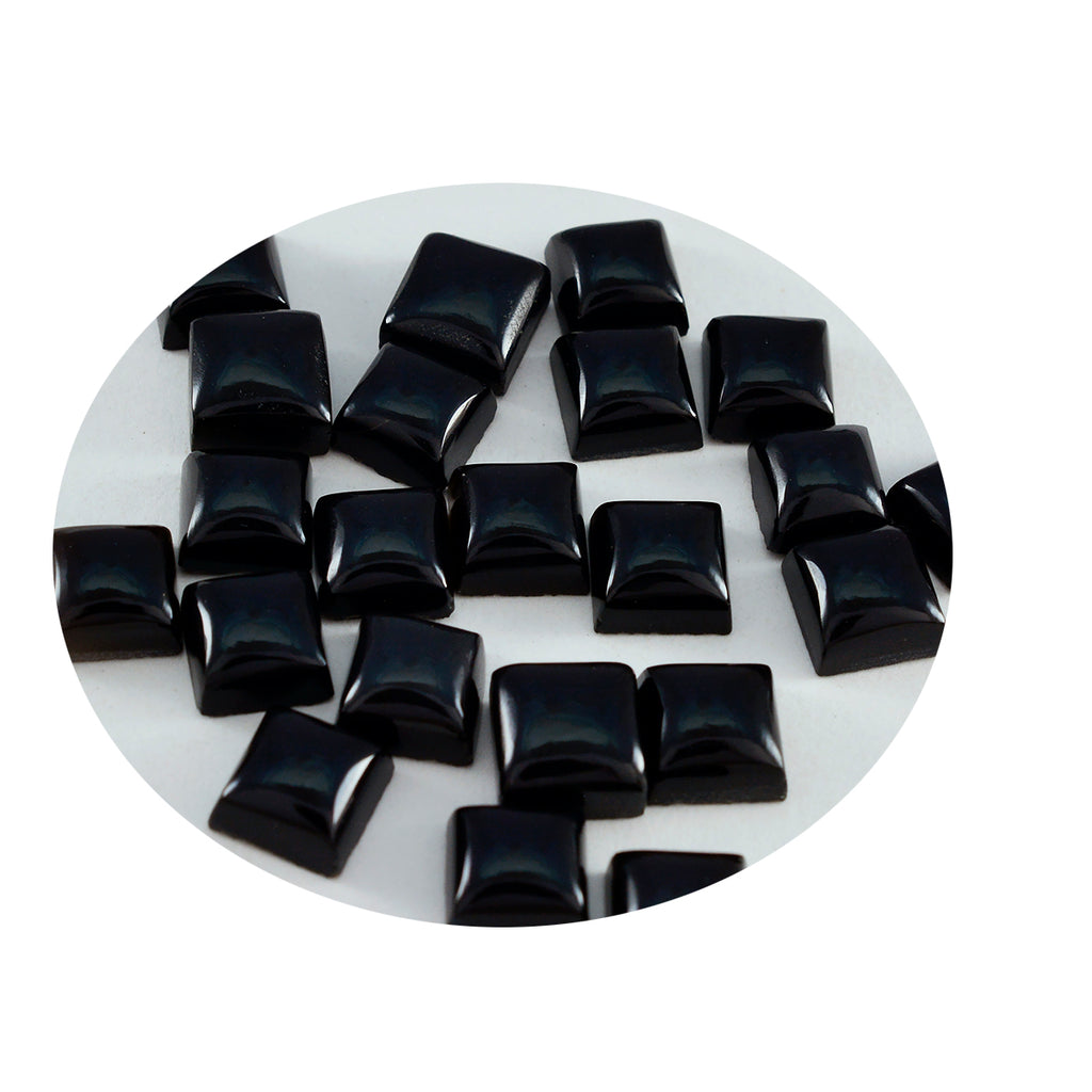 Black Onyx 1PC Tiny 6x6 MM Square Cabochon Black Shine semi Precious Loose Gems