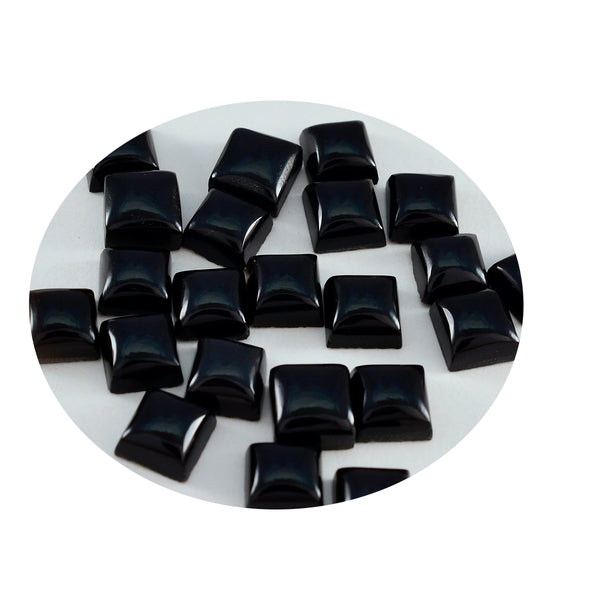 Black Onyx 1PC Tiny 6x6 MM Square Cabochon Black Shine semi Precious Loose Gems