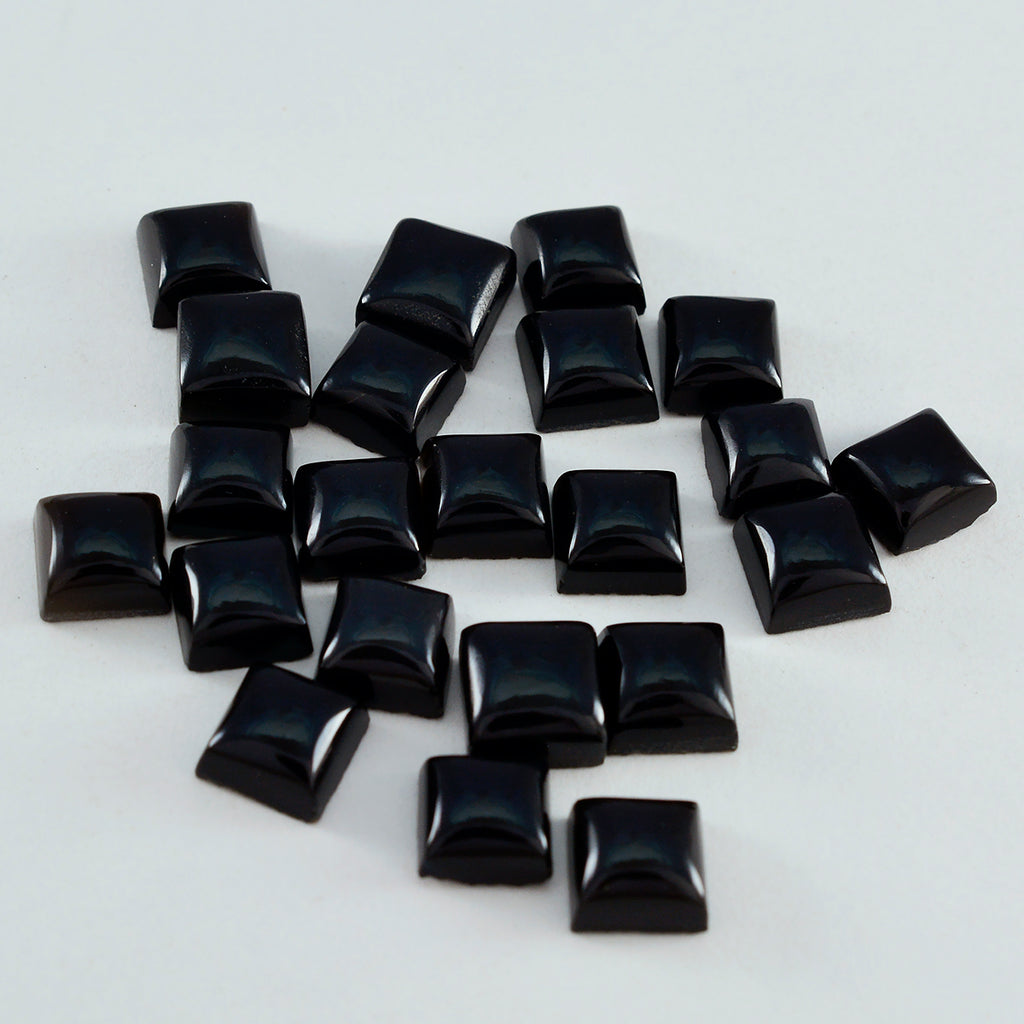 Black Onyx 1PC Tiny 6x6 MM Square Cabochon Black Shine semi Precious Loose Gems