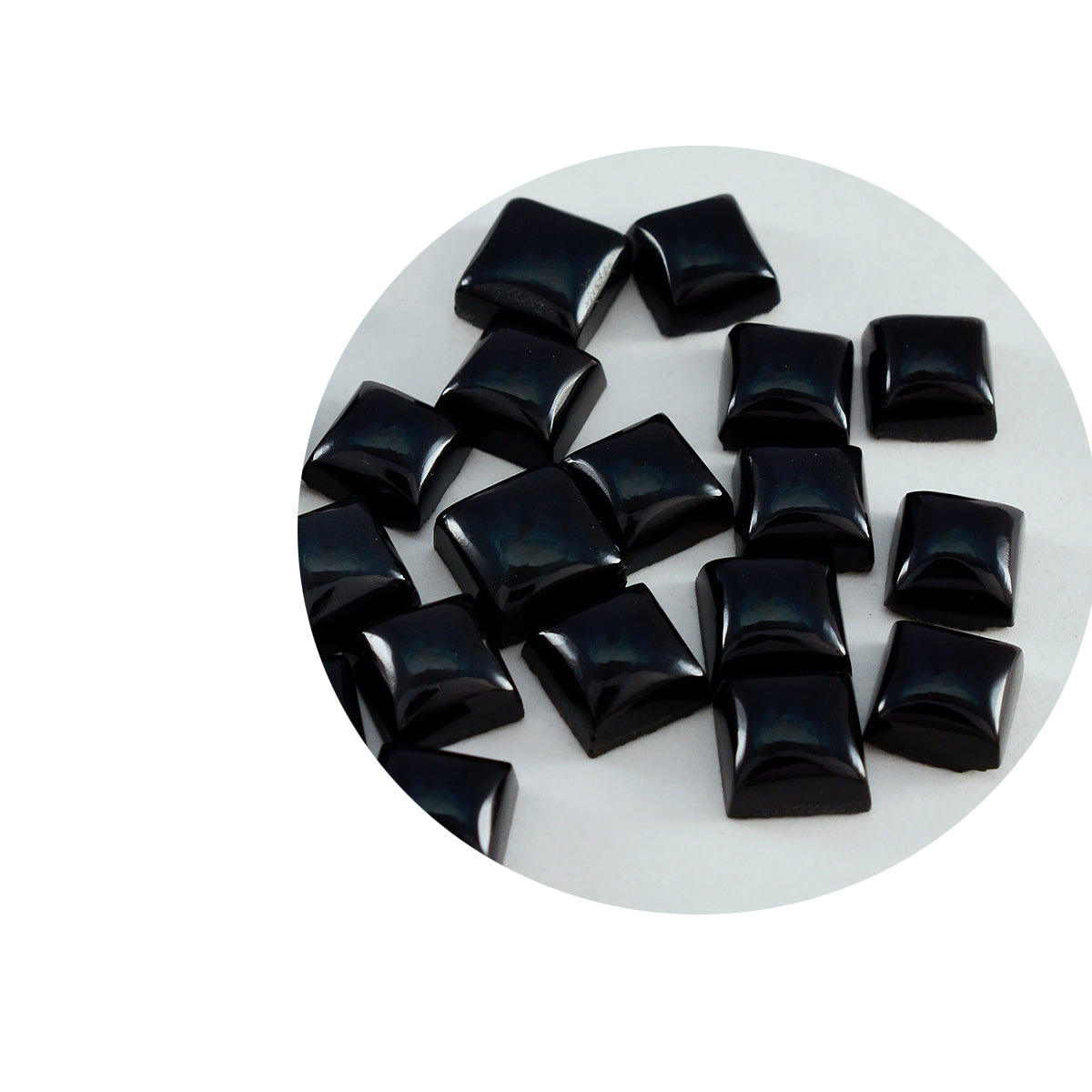 Black Onyx 1PC Small 7x7 MM Square Cabochon Black Fine semi Precious Loose Gemstone