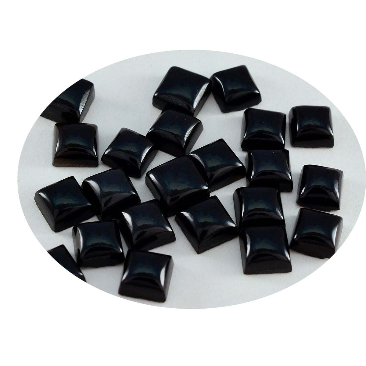 Black Onyx 1PC Small 8x8 MM Square Cabochon Black High Quality semi Precious Loose Gemstones