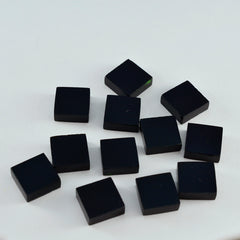 Black Onyx 1PC Small 7x7 MM Square Cabochon Black Fine semi Precious Loose Gemstone