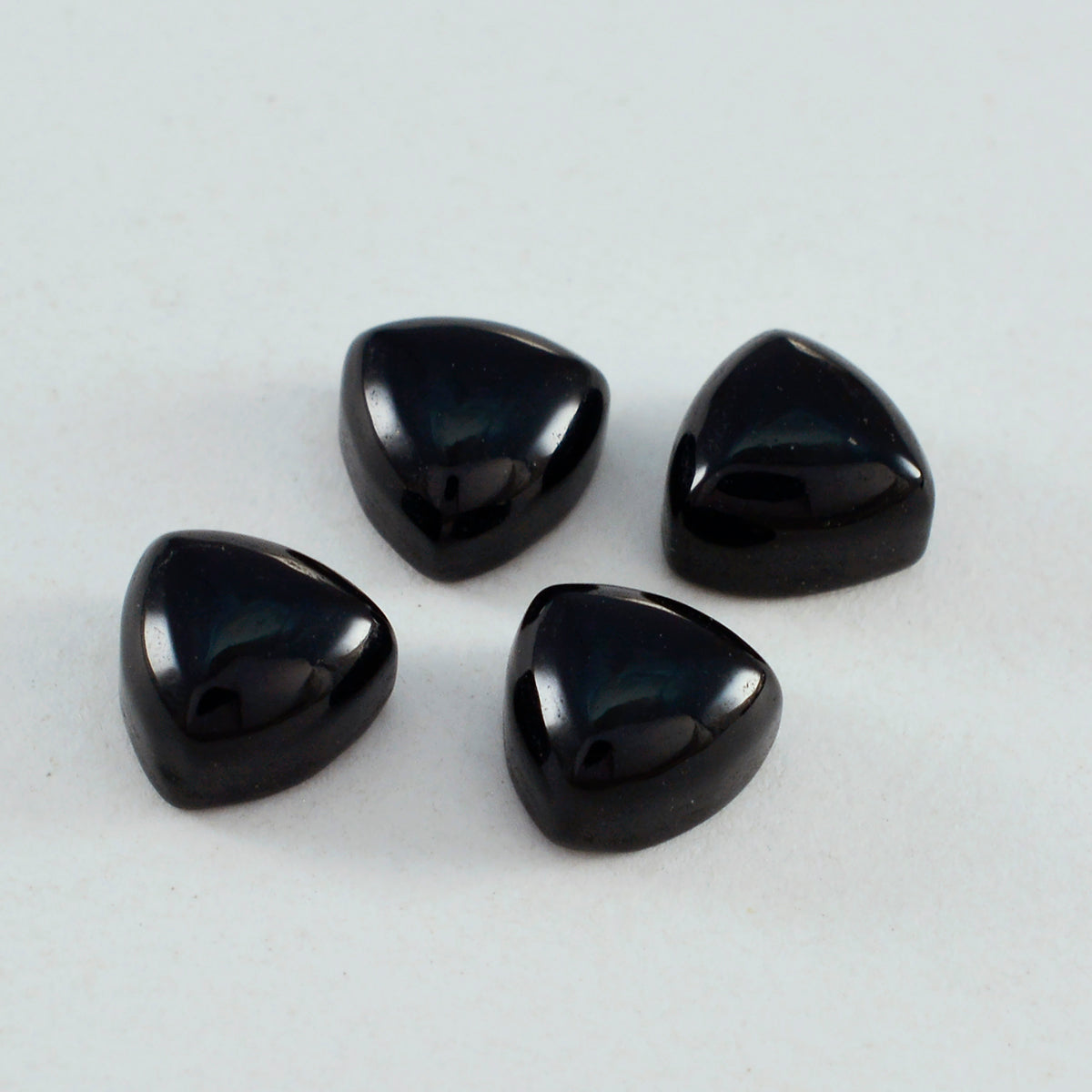 Black Onyx 1PC Small 8x8 MM Triangle Cabochon Black Fiery semi Precious Loose Gemstone Sekundär produktbild