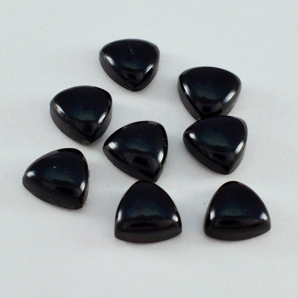 Schwarzer Onyx, 1 Stück, winziger 6 x 6 mm Dreieck-Cabochon, schwarze, hochwertige Halbedelsteine