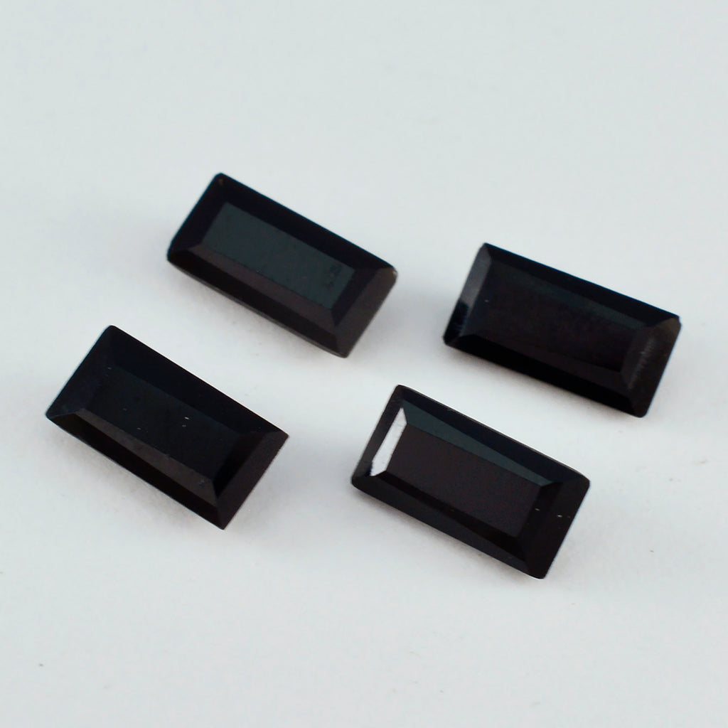 Black Onyx 1PC Chunky 10x20 MM Baguette Faceted Black Shine Semi Precious Loose Gemstones