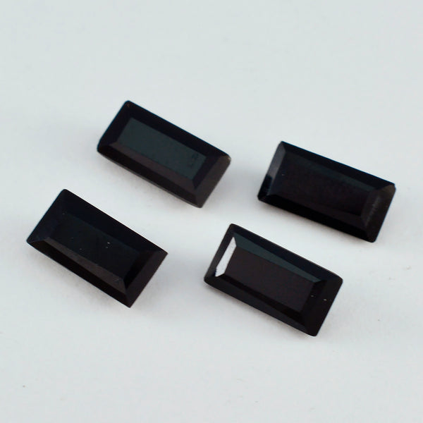 Black Onyx 1PC Chunky 10x20 MM Baguette Faceted Black Shine Semi Precious Loose Gemstones