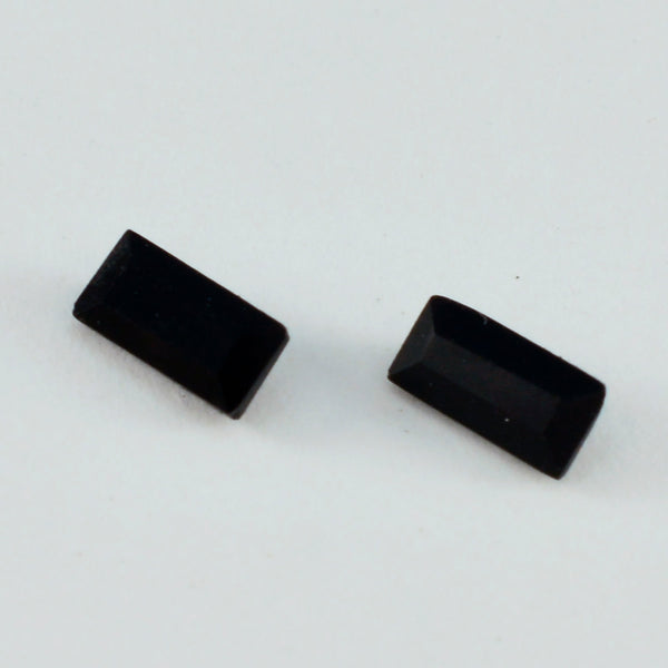 Black Onyx 1PC Tiny 3x6 MM Baguette Faceted Black Brilliant Semi Precious Loose Gems