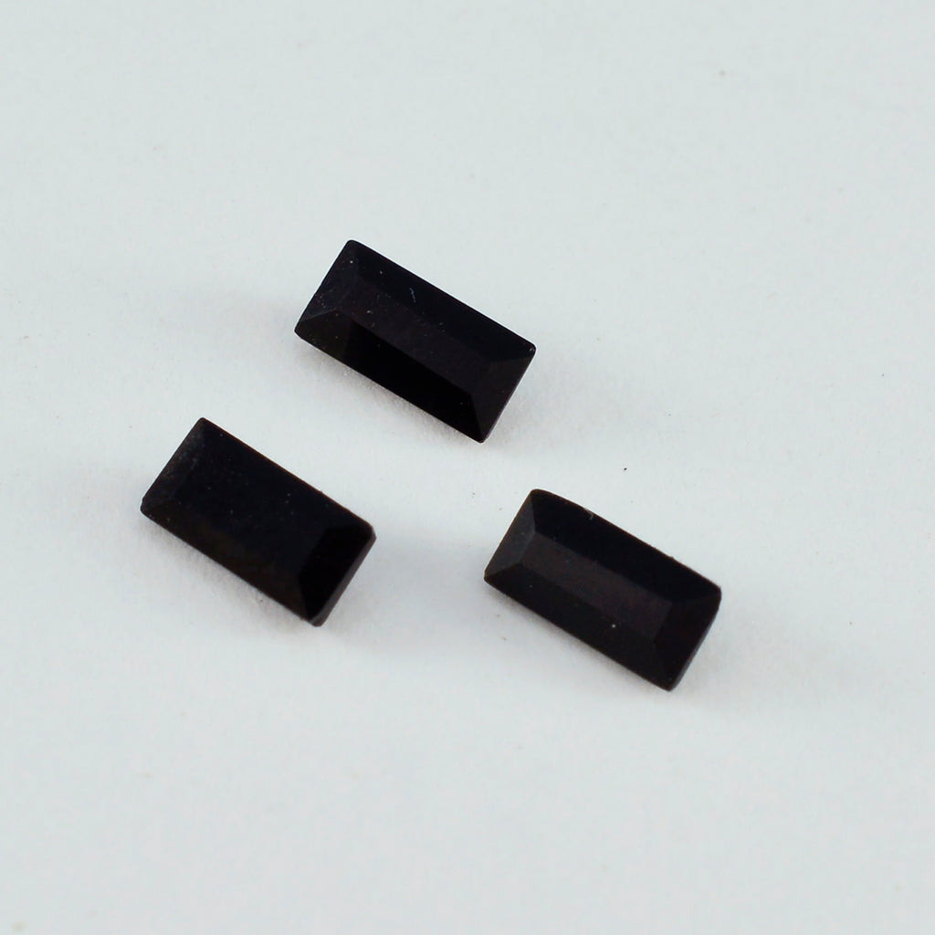 Black Onyx 10PC Tiny 2.5x5 MM Baguette Faceted Black Fiery Semi Precious Gems