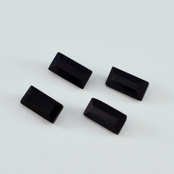 Black Onyx 1PC Tiny 4x8 MM Baguette Faceted Black Sparkling Semi Precious Loose Gemstone
