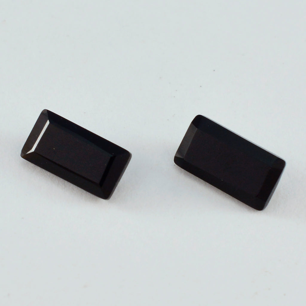 Black Onyx 1PC Small 5x10 MM Baguette Faceted Black Polished Semi Precious Loose Gemstones