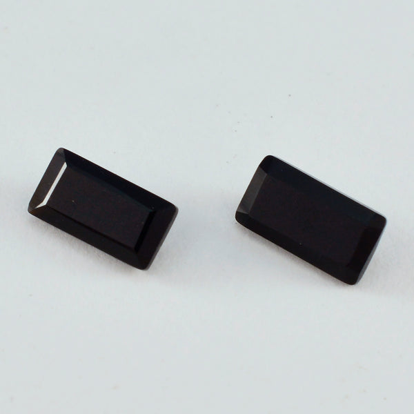 Black Onyx 1PC Small 5x10 MM Baguette Faceted Black Polished Semi Precious Loose Gemstones
