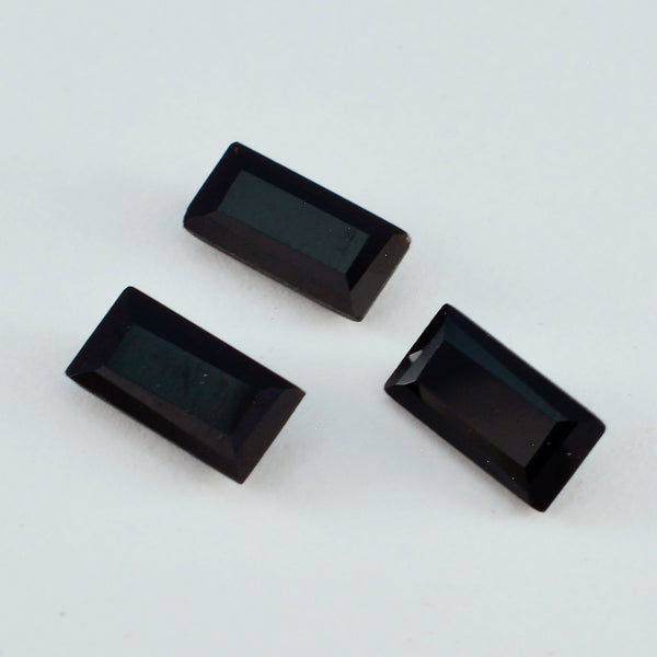 Black Onyx 1PC Medium 7x14 MM Baguette Faceted Black Luster Semi Precious Loose Gems