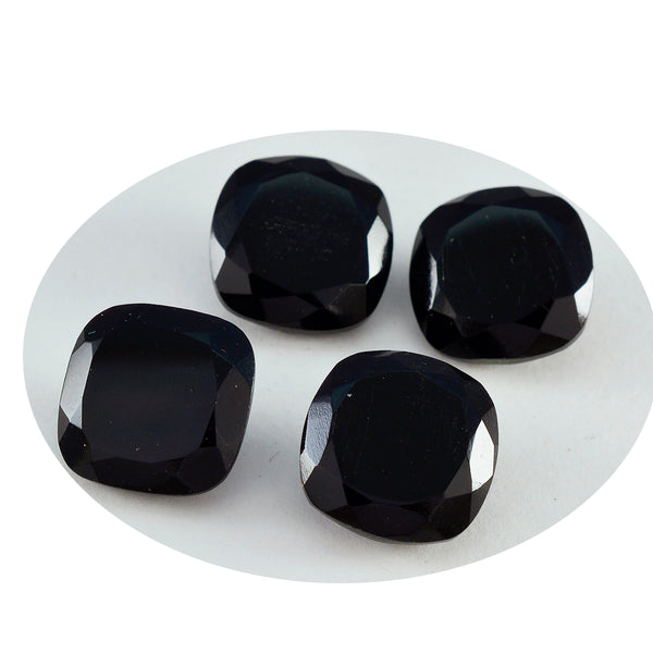 Black Onyx 1PC Large 11x11 MM Cushion Faceted Black Fine Semi Precious Loose Gemstone