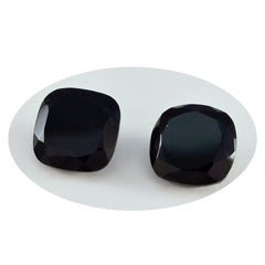 Black Onyx 1PC Large 12x12 MM Cushion Faceted Black High Quality Semi Precious Loose Gemstones