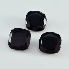 Black Onyx 1PC Chunky 14x14 MM Cushion Faceted Black Genuine Semi Precious Loose Gems