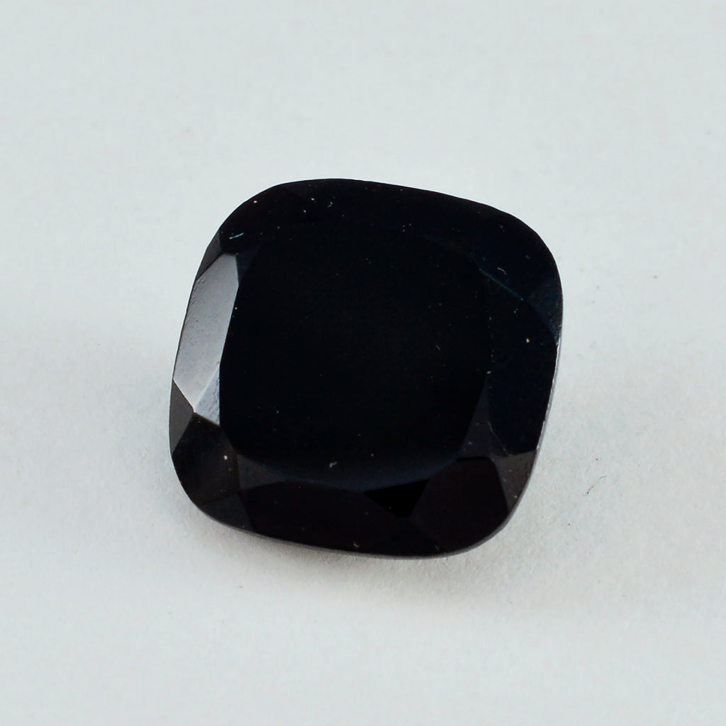 Black Onyx 1PC Chunky 15x15 MM Cushion Faceted Black Superior Semi Precious Loose Gemstone