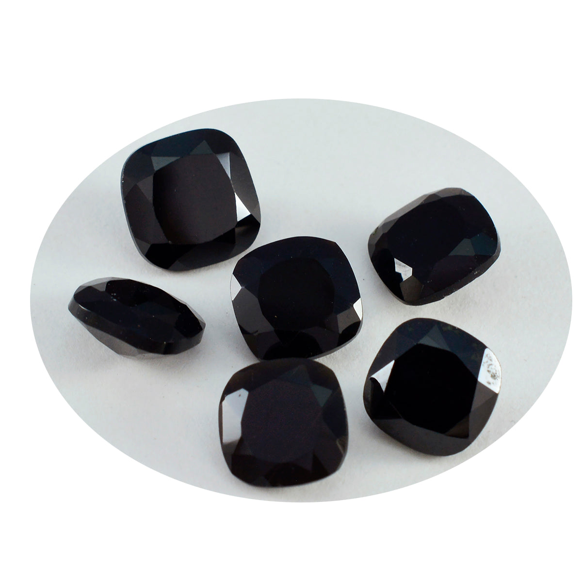 Black Onyx 1PC Small 8x8 MM Cushion Faceted Black Luster Semi Precious Loose Gemstones