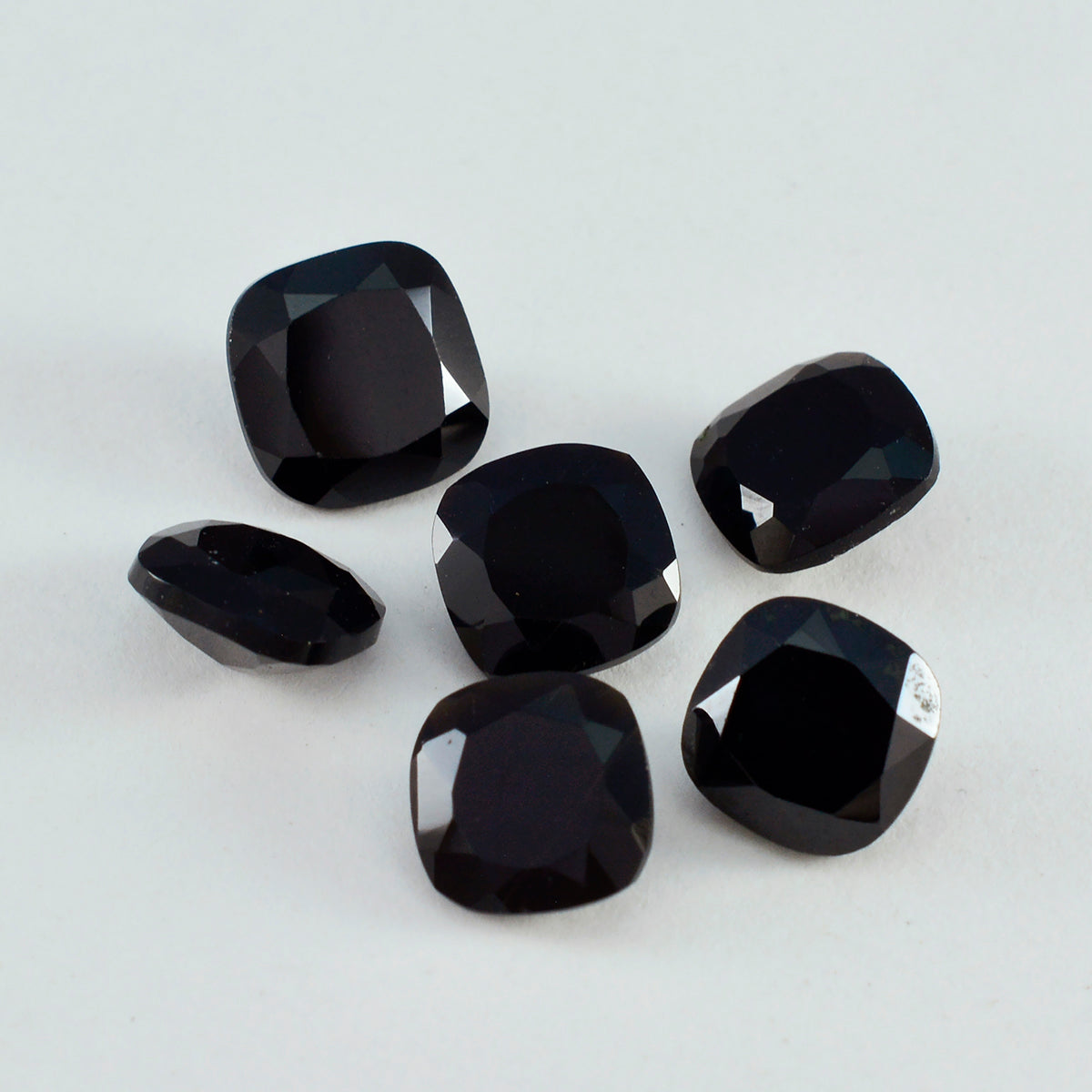 Black Onyx 1PC Small 8x8 MM Cushion Faceted Black Luster Semi Precious Loose Gemstones