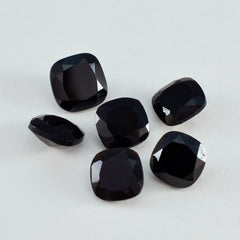 Black Onyx 1PC Small 8x8 MM Cushion Faceted Black Luster Semi Precious Loose Gemstones