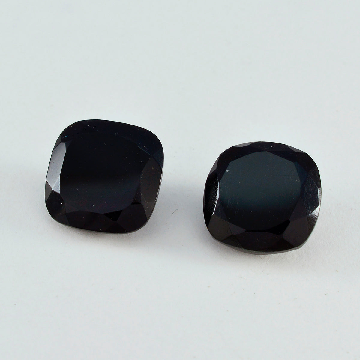 Black Onyx 1PC Large 12x12 MM Cushion Faceted Black High-Quality Semi Precious Loose Gemstones Sekundär produktbild
