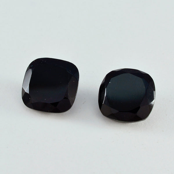 Black Onyx 1PC Large 12x12 MM Cushion Faceted Black High Quality Semi Precious Loose Gemstones