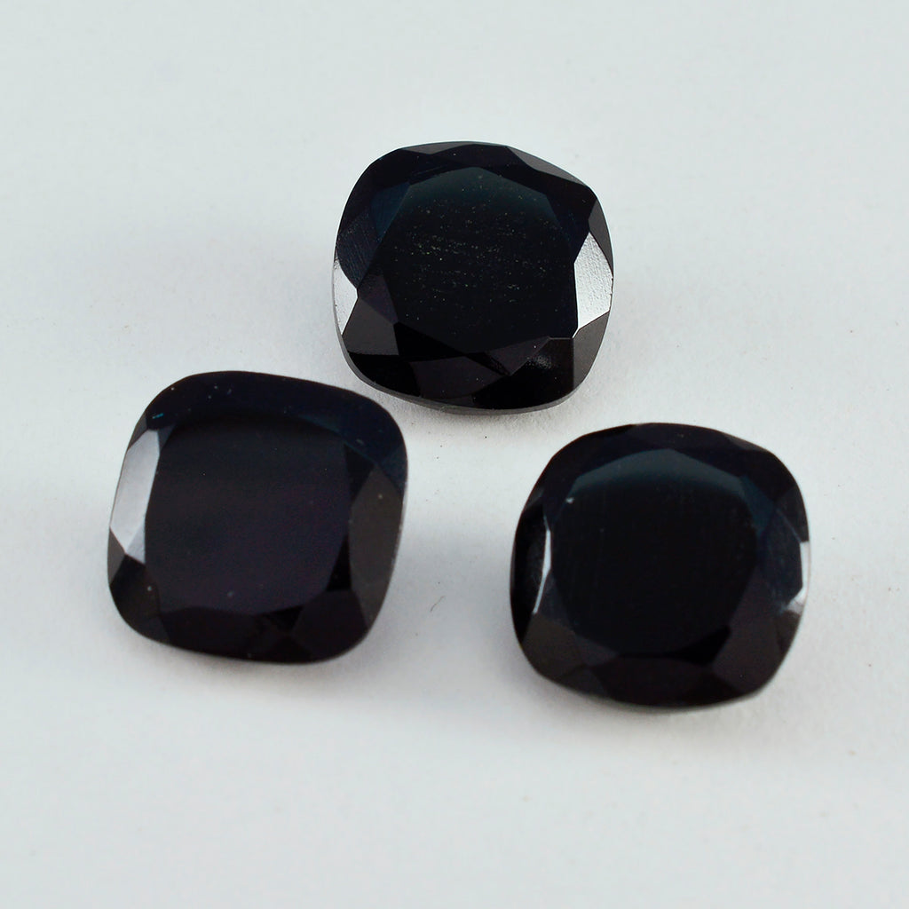 Black Onyx 1PC Chunky 13x13 MM Cushion Faceted Black Natural Semi Precious Gems