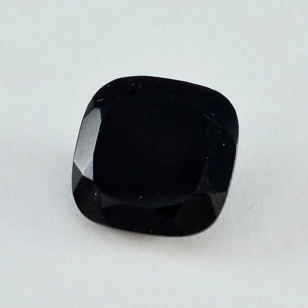 Black Onyx 1PC Chunky 16x16 MM Cushion Faceted Black Pure Semi Precious Loose Gemstones