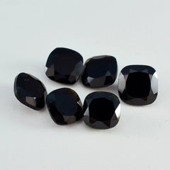Black Onyx 1PC Medium 9x9 MM Cushion Faceted Black Lustrous Semi Precious Gems