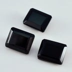 Black Onyx 1PC Chunky 12x16 MM Emerald Faceted Black Shine Semi Precious Loose Gems