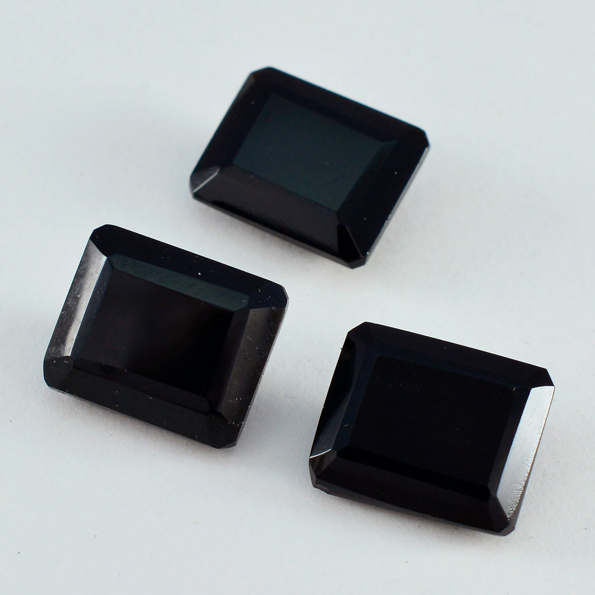 Black Onyx 1PC Chunky 12x16 MM Emerald Faceted Black Shine Semi Precious Loose Gems