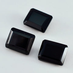 Black Onyx 1PC Chunky 12x16 MM Emerald Faceted Black Shine Semi Precious Loose Gems