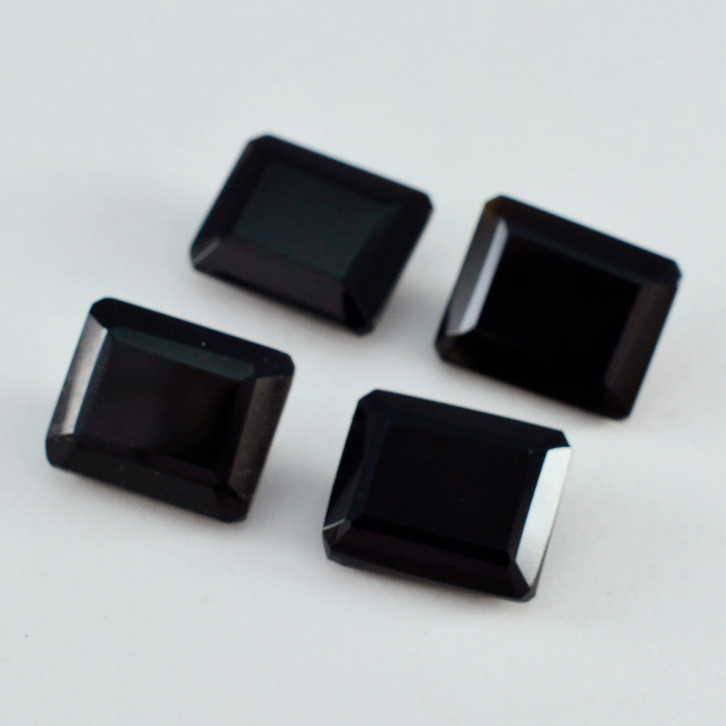 Black Onyx 1PC Chunky 13x18 MM Emerald Faceted Black Fine Semi Precious Loose Gemstone