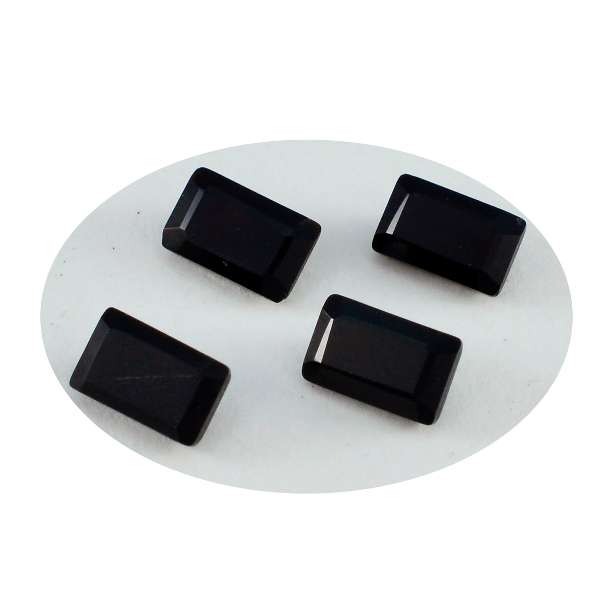 Black Onyx 10PC Tiny 4x6 MM Emerald Faceted Black Natural Semi Precious Loose Gemstone