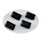 Black Onyx 10PC Tiny 4x6 MM Emerald Faceted Black Natural Semi Precious Loose Gemstone