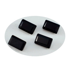 Black Onyx 10PC Tiny 4x6 MM Emerald Faceted Black Natural Semi Precious Loose Gemstone