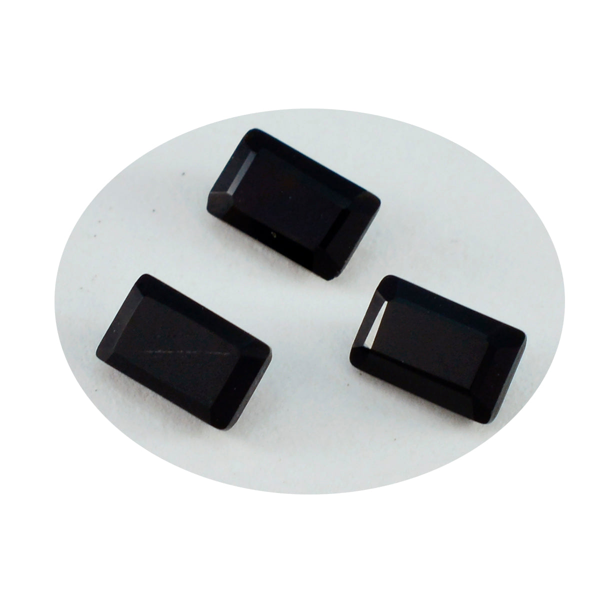 Black Onyx 1PC Small 6x9 MM Emerald Faceted Black Pure Semi Precious Loose Gems