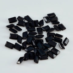 Black Onyx 1PC Medium 7x10 MM Emerald Faceted Black Brilliant Semi Precious Loose Gemstones