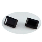 Black Onyx 1PC Small 7x9 MM Emerald Faceted Black Fiery Semi Precious Loose Gemstone