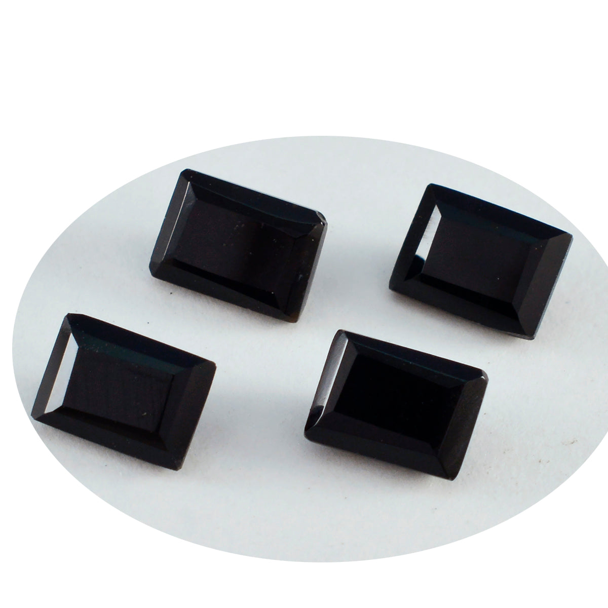 Black Onyx 1PC Large 8x12 MM Emerald Faceted Black Splendid Semi Precious Loose Gemstone Immagine principale del prodotto