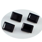 Black Onyx 1PC Large 8x12 MM Emerald Faceted Black Splendid Semi Precious Loose Gemstone