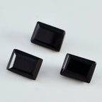 Black Onyx 1PC Large 10x14 MM Emerald Faceted Black Lustrous Semi Precious Gems