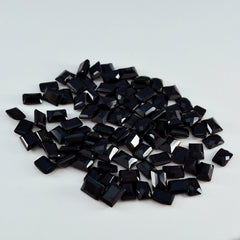 Black Onyx 10PC Tiny 4x6 MM Emerald Faceted Black Natural Semi Precious Loose Gemstone