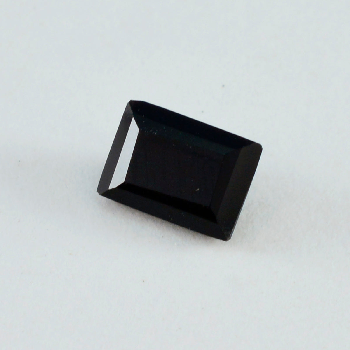 Black Onyx 1PC Medium 7x10 MM Emerald Faceted Black Brilliant Semi Precious Loose Gemstones