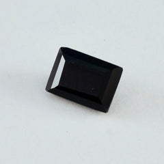 Black Onyx 1PC Medium 7x10 MM Emerald Faceted Black Brilliant Semi Precious Loose Gemstones